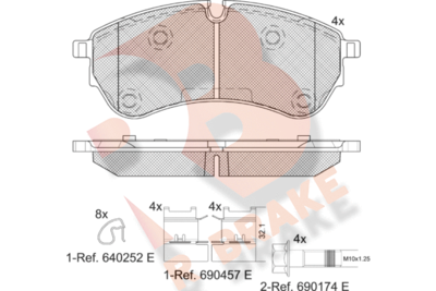 RB2284 R BRAKE Комплект тормозных колодок, дисковый тормоз