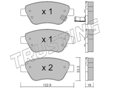 3302 TRUSTING Комплект тормозных колодок, дисковый тормоз