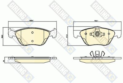 6120672 GIRLING Комплект тормозных колодок, дисковый тормоз