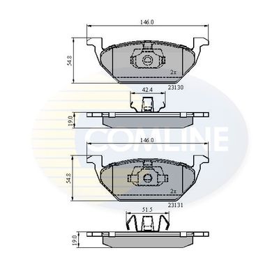 CBP0889 COMLINE Комплект тормозных колодок, дисковый тормоз