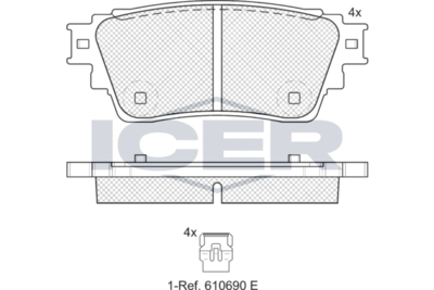 182357 ICER Комплект тормозных колодок, дисковый тормоз