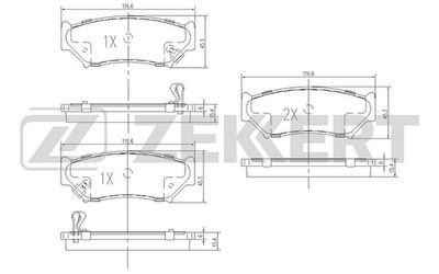 BS1106 ZEKKERT Комплект тормозных колодок, дисковый тормоз