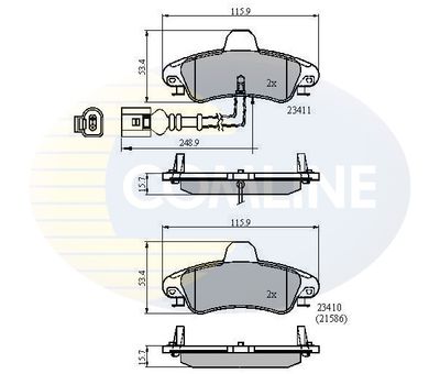 CBP11235 COMLINE Комплект тормозных колодок, дисковый тормоз