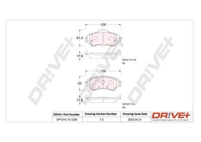 DP1010101228 Dr!ve+ Комплект тормозных колодок, дисковый тормоз