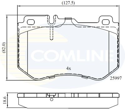 CBP02347 COMLINE Комплект тормозных колодок, дисковый тормоз