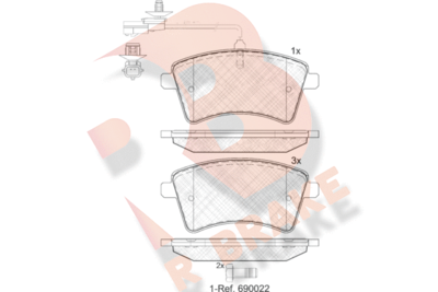 RB1854203 R BRAKE Комплект тормозных колодок, дисковый тормоз