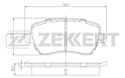 BS1221 ZEKKERT Комплект тормозных колодок, дисковый тормоз