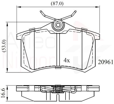 ADB0797 COMLINE Комплект тормозных колодок, дисковый тормоз