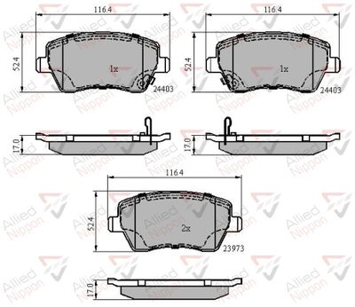 ADB3984 COMLINE Комплект тормозных колодок, дисковый тормоз