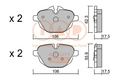 70451131P IAP QUALITY PARTS Комплект тормозных колодок, дисковый тормоз