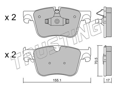 10010 TRUSTING Комплект тормозных колодок, дисковый тормоз