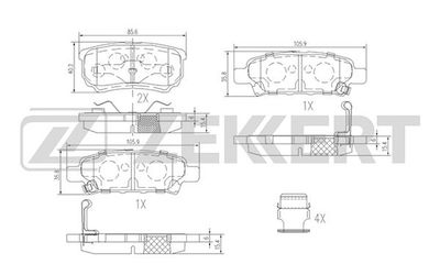 BS1358 ZEKKERT Комплект тормозных колодок, дисковый тормоз