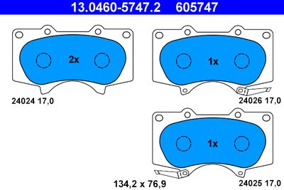 13046057472 ATE Комплект тормозных колодок, дисковый тормоз