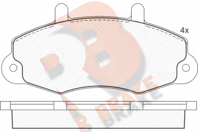 RB0896 R BRAKE Комплект тормозных колодок, дисковый тормоз
