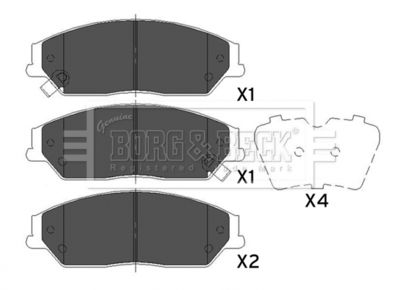 BBP2493 BORG & BECK Комплект тормозных колодок, дисковый тормоз