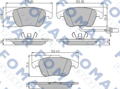 FO862381 FOMAR Friction Комплект тормозных колодок, дисковый тормоз