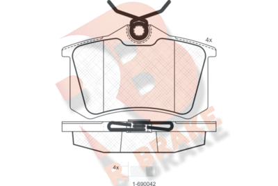 RB0697700 R BRAKE Комплект тормозных колодок, дисковый тормоз