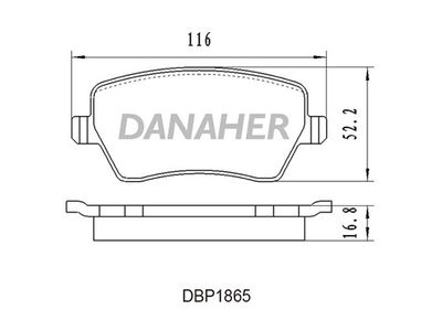 DBP1865 DANAHER Комплект тормозных колодок, дисковый тормоз