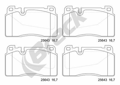 256430055100 BRECK Комплект тормозных колодок, дисковый тормоз