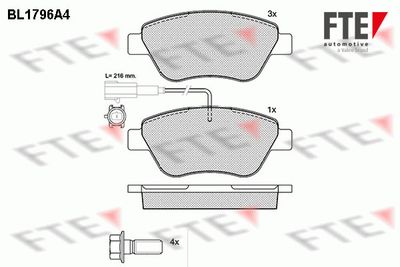 BL1796A4 FTE Комплект тормозных колодок, дисковый тормоз