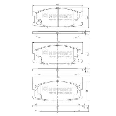 J3605044 NIPPARTS Комплект тормозных колодок, дисковый тормоз