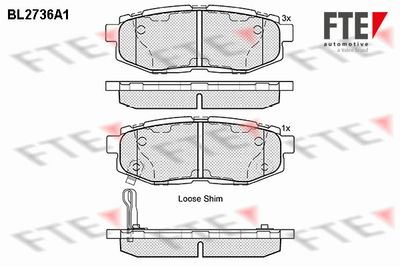 BL2736A1 FTE Комплект тормозных колодок, дисковый тормоз