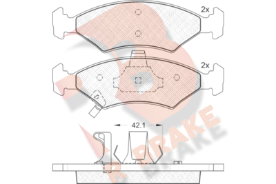 RB1231 R BRAKE Комплект тормозных колодок, дисковый тормоз