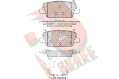 RB2388 R BRAKE Комплект тормозных колодок, дисковый тормоз