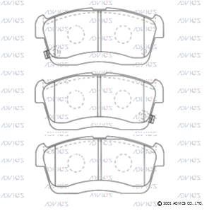 SN910P ADVICS Комплект тормозных колодок, дисковый тормоз