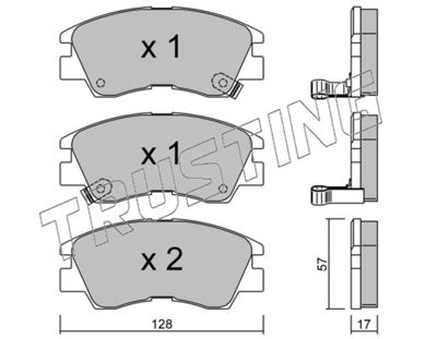 1170 TRUSTING Комплект тормозных колодок, дисковый тормоз
