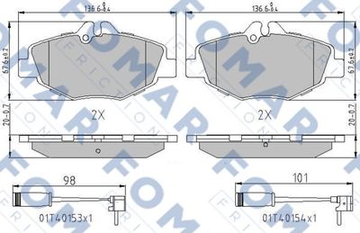 FO911081 FOMAR Friction Комплект тормозных колодок, дисковый тормоз