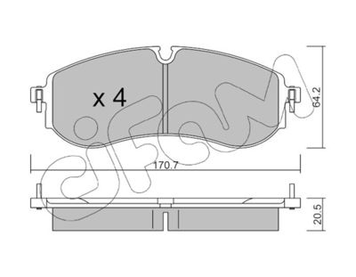 82212630 CIFAM Комплект тормозных колодок, дисковый тормоз