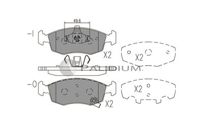 P11572 ASHUKI by Palidium Комплект тормозных колодок, дисковый тормоз