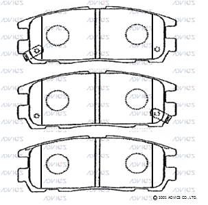 SN887P ADVICS Комплект тормозных колодок, дисковый тормоз