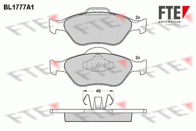 BL1777A1 FTE Комплект тормозных колодок, дисковый тормоз