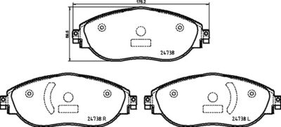 P85166 BREMBO Комплект тормозных колодок, дисковый тормоз