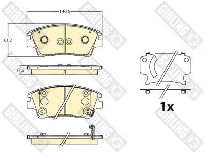 6121976 GIRLING Комплект тормозных колодок, дисковый тормоз