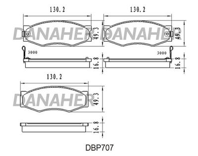 DBP707 DANAHER Комплект тормозных колодок, дисковый тормоз