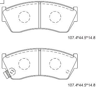 KD3779 ASIMCO Комплект тормозных колодок, дисковый тормоз