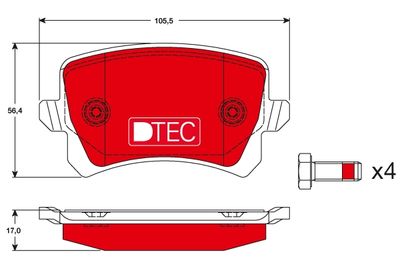 GDB1763DTE TRW Комплект тормозных колодок, дисковый тормоз