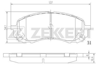 BS2135 ZEKKERT Комплект тормозных колодок, дисковый тормоз