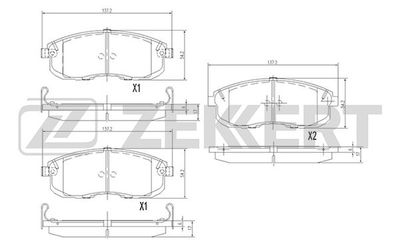 BS2806 ZEKKERT Комплект тормозных колодок, дисковый тормоз