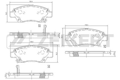 BS2171 ZEKKERT Комплект тормозных колодок, дисковый тормоз