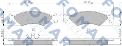 FO421881 FOMAR Friction Комплект тормозных колодок, дисковый тормоз