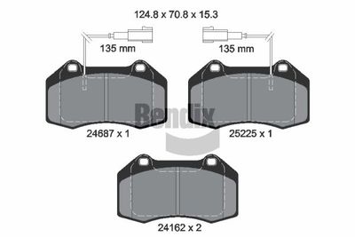 BPD1560 BENDIX Braking Комплект тормозных колодок, дисковый тормоз