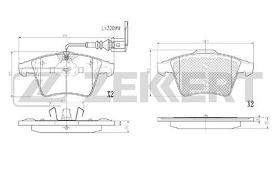 BS2934 ZEKKERT Комплект тормозных колодок, дисковый тормоз