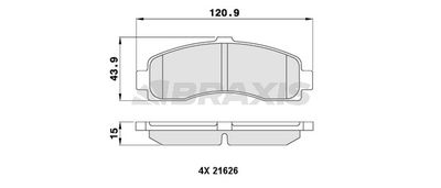 AA0057 BRAXIS Комплект тормозных колодок, дисковый тормоз