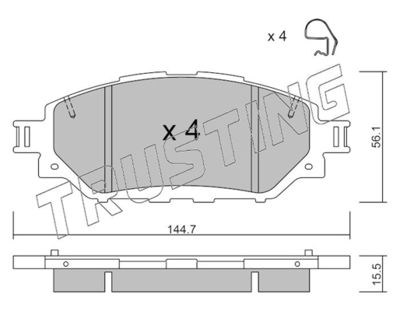 10900 TRUSTING Комплект тормозных колодок, дисковый тормоз