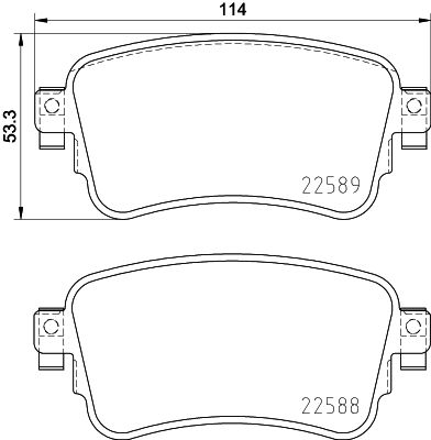 8DB355037681 HELLA Комплект тормозных колодок, дисковый тормоз