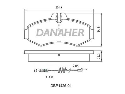 DBP142501 DANAHER Комплект тормозных колодок, дисковый тормоз